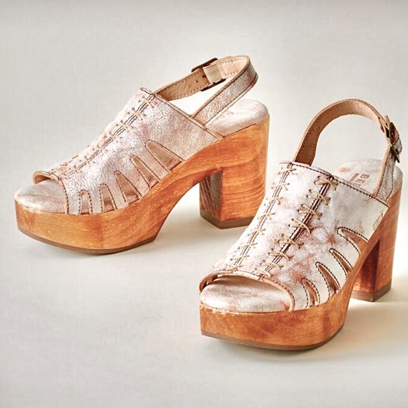 Bed Stu Shoes - Bed Stu Fontella Sandals Clogs Whipstitch Leather Wood Pink Nectar 7.5